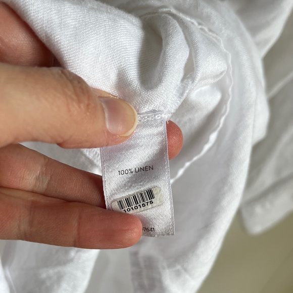 J. Jill White Women's Linen Tunic Top Sz XL Coastal Grandma Beach Vacation - Picture 3 of 8